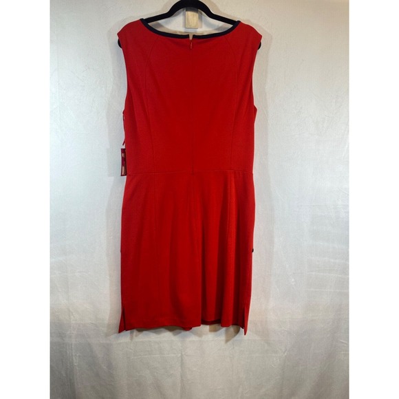 NEW VINCE CAMUTO Women's 14 Red Sleeveless Midi Sheath Dress Modern Voyage E5 - Picture 5 of 7